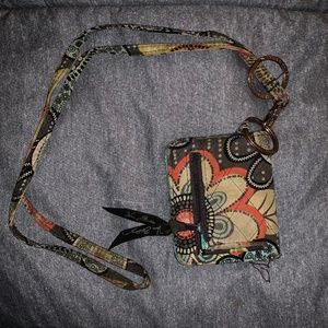 Vera Bradley zip id wallet + lanyard bundle